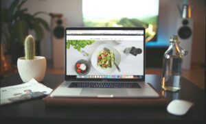 A small business website on a laptop.